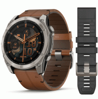 fēnix 8 – 51 mm, AMOLED - Sapphire, Titanium with Chestnut Leather Band - 010-02905-40 - Garmin